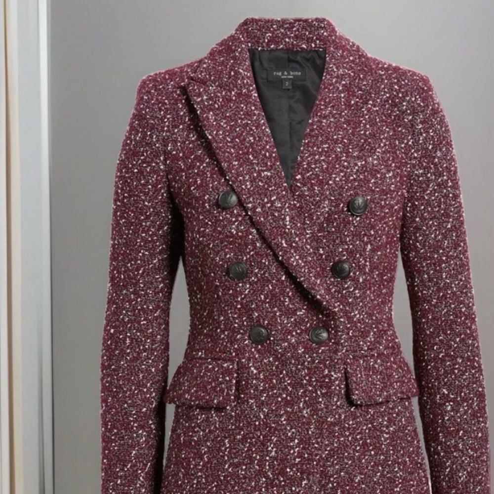 rag & bone Maroon Textured Blazer